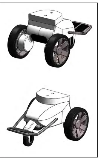 Figure 1.1: The current design of structure body of the three wheeled mobility device for 