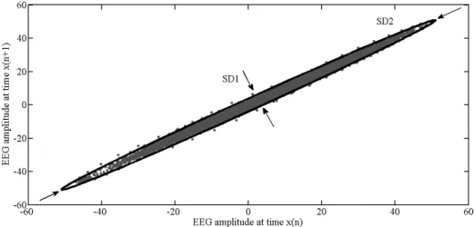 Figure 2.1: Example of Poincar´ e plot of an EEG signal.