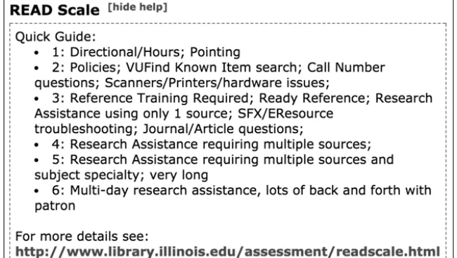 Figure 3. READ Quick Guide on Desk Tracker Form