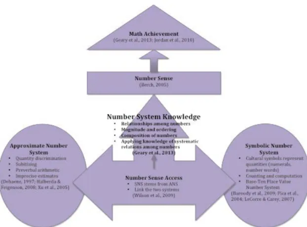Figure 1. Conceptual framework: Bridging approximate and symbolic number systems  for developing number sense