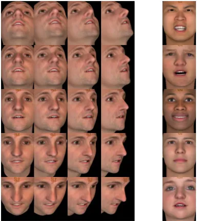 Figure 4.11 shows a sample subject at 20 pose positions and 5 sample expressions of differing subjects