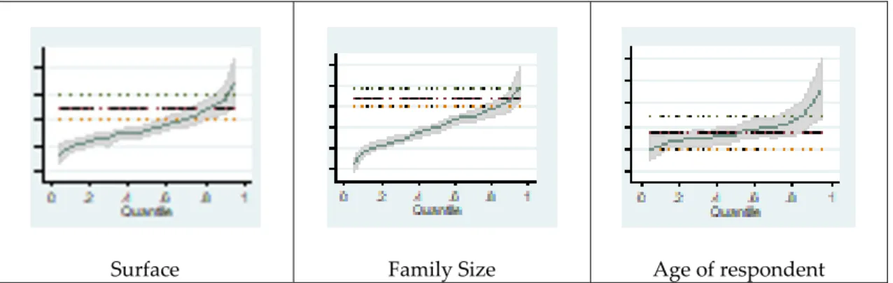Figure 3. Electricity poverty. Some quantile coefficients. 