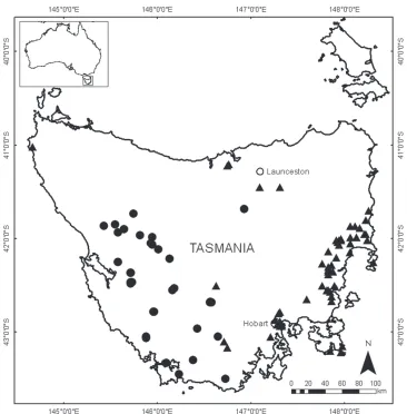 Figure 6. from herbarium specimen data. Cities indicated by open circles. All specimens seen by G.T