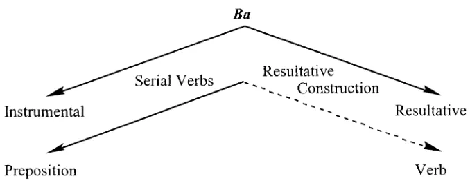 Figure 1: Bifurcation in the grammaticalization of ba