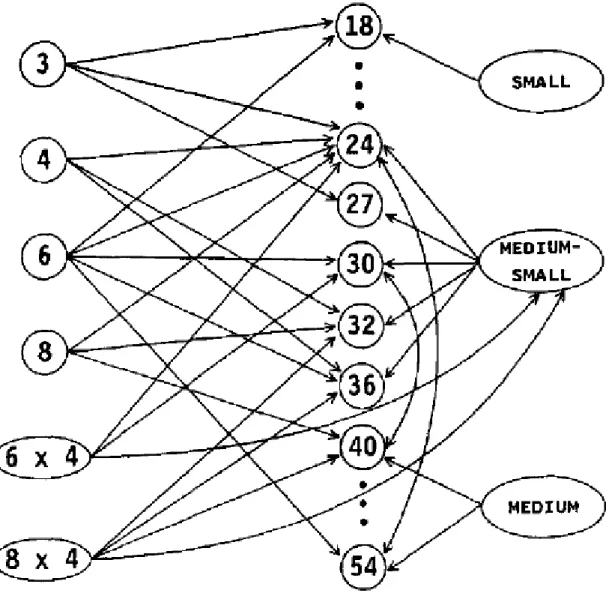 Figure 1.4. Schematic shows some of the nodes and connections described in the Network  Interference Model (Campbell, 1995)