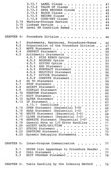 Table Handling by the Indexing Method 