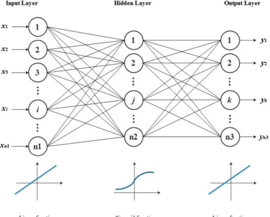 Fig. 1. Schematic diagram of the three-layer BP neural network.