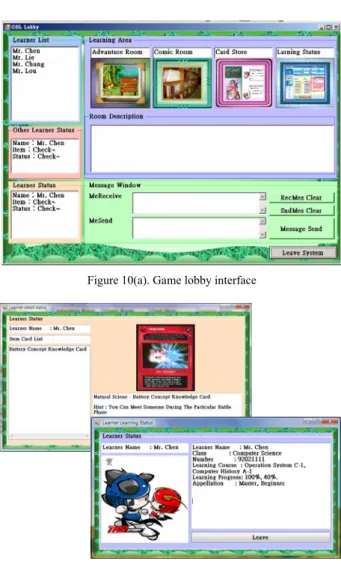 Figure 9 shows relations between comic room, adventure  room, hint card store and learning status searching room