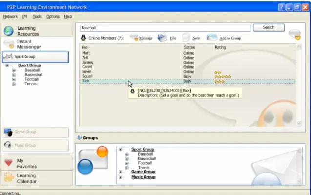 Figure 10: Searching for who is currently on line and available for real-time discussion 