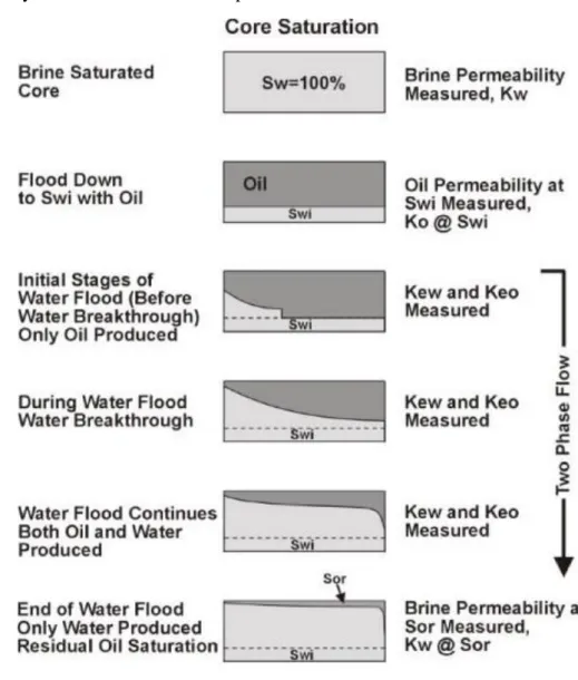 Figure 2: Unsteady State Waterflood Procedure (Adopted from Relative  Permeability, by Dr