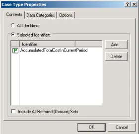 Figure 14.11: The Contents tab in the Case Type Properties dialog box