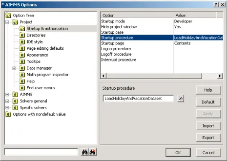 Figure 14.8: The Aimms Options dialog box