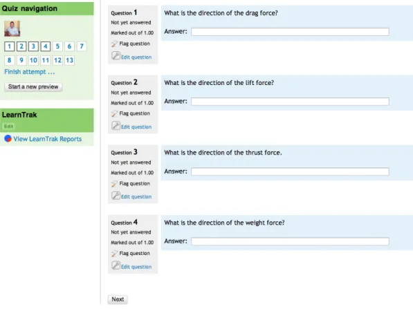 Figure 9. The online pre and post assessment 