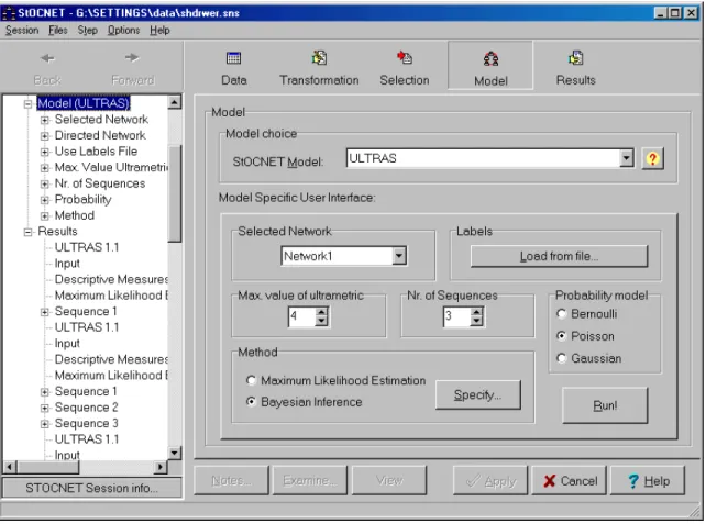 Figure 5.  ULTRAS – Model-specific user interface.