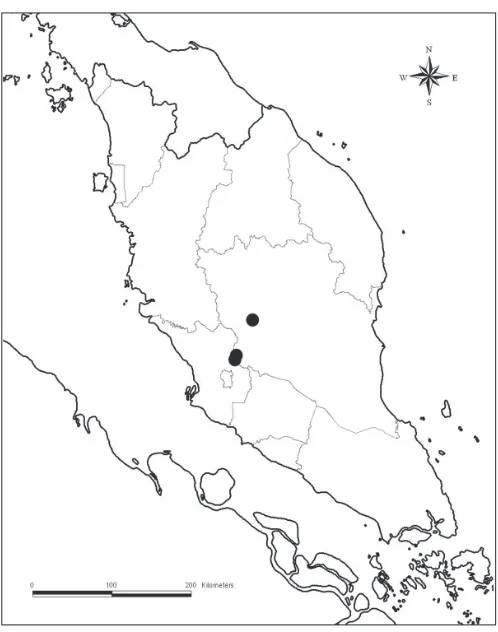 Figure 1. Distribution of Aristolochia vallisicola (●).
