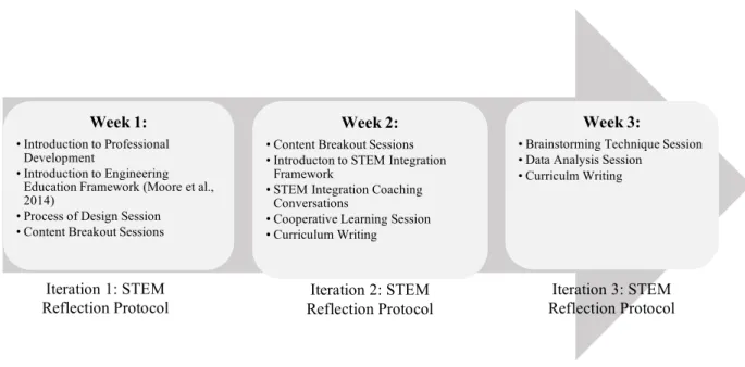 Figure 3.1. An overview of the proceedings of the 3-week summer professional  development
