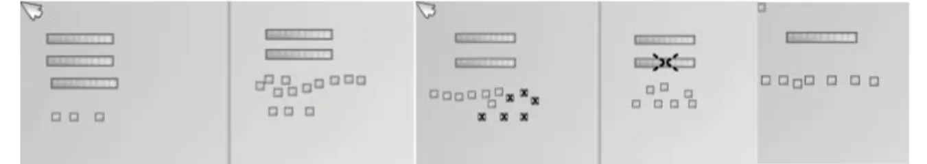 Figure 9.  Subtraction sequence of 33 – 16 with conventional regrouping 