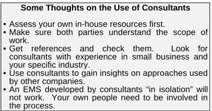 Figure 2 illustrates some key steps in the EMS building process.  The importance of careful planning cannot be overemphasized