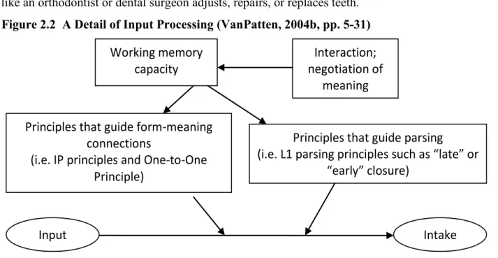 Figure 2.2  A Detail of Input Processing (VanPatten, 2004b, pp. 5-31) 