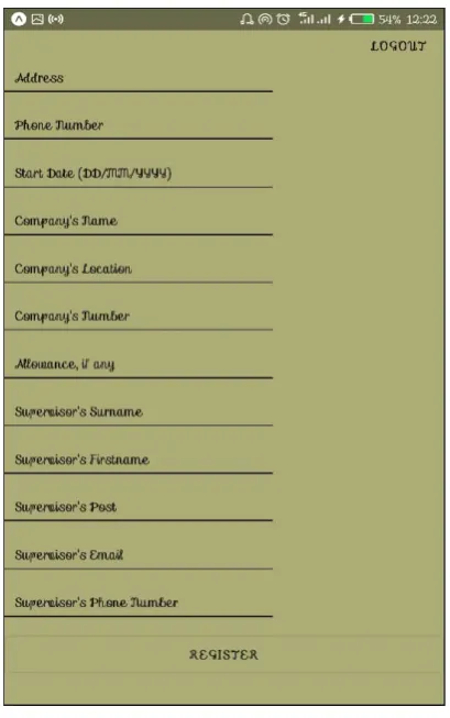 Figure 11. Student’s SIWES form 