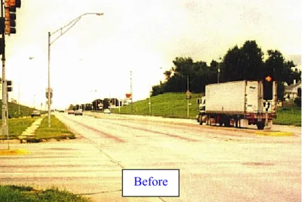 Figure 3.5. Before and After Left-Turn Lane Lines at 60 th  and ‘L’ St. 