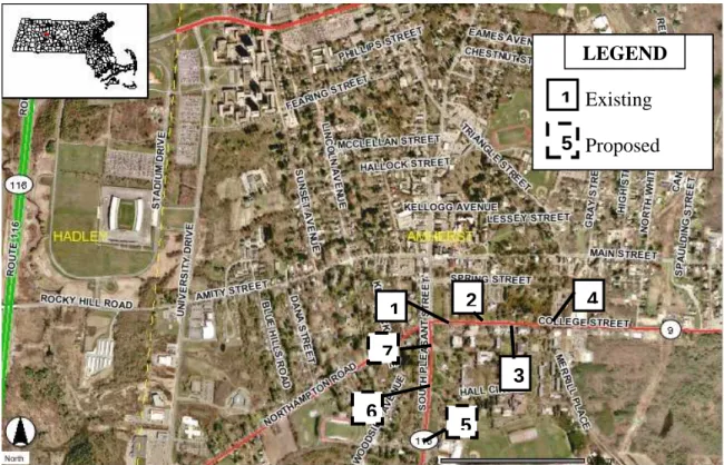 Figure 9 GIS Map of Amherst, MA Crosswalk (22). 
