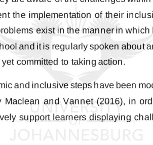 Table 7 Eight steps to effectively  support learners in the school system  Step  Step characteristics   