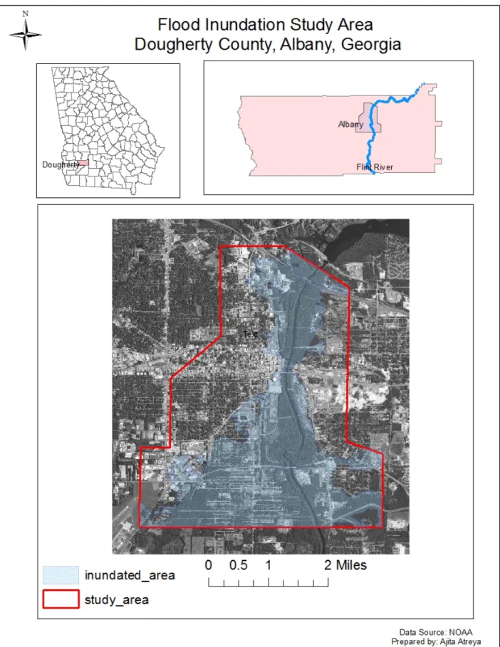 Figure 2: Flood Inundation Study Area, Albany, Georgia 