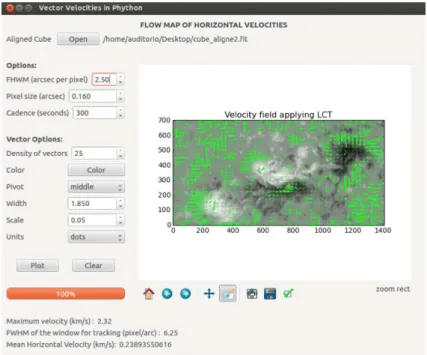 Figure 3: Python GUI to control the application of local correlation tracking algorithm to a time series of images