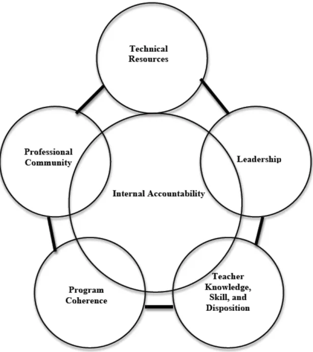 Figure 5. Internal accountability as related to the five components of capacity building