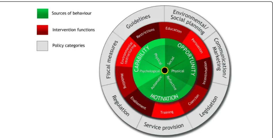 Fig. 1 The Behaviour Change Wheel. Susan Michie et al. Implementation Science 2011 6:42 [35]
