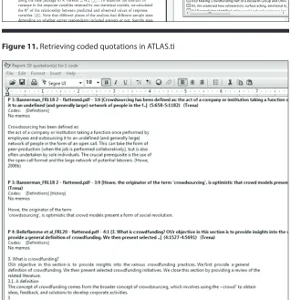 Figure 11. Retrieving coded quotations in ATLAS.ti