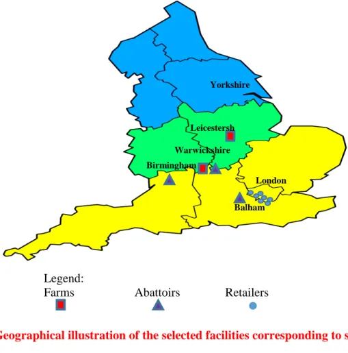 Figure 5. Geographical illustration of the selected facilities corresponding to solution#4
