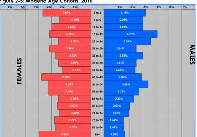 Figure 2-5: Wadena Age Cohorts, 2010