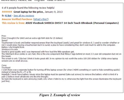 Figure 2. Example of review 