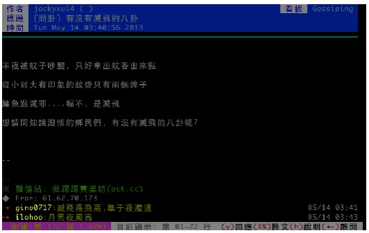 Figure 1. Screenshot of PTT 
