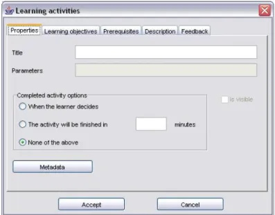 Figure 7: HyCo-LD - definition of learning activities 