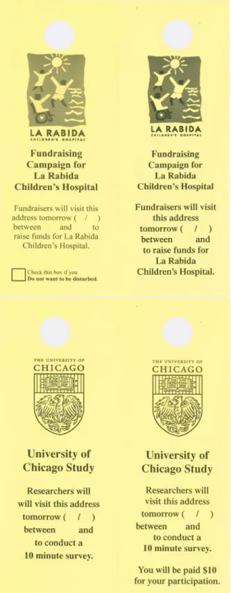 Figure 2. Examples of Flyers Utilized in the 2008 Field Experiment 