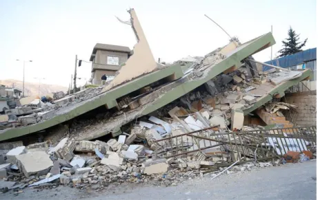 Figure 1.2: Three-Story RC Building in Derbendihan, Iraq   1.2.2  Reinforced Concrete Buildings with Deficient Slender Columns 