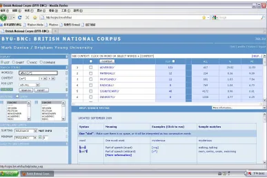 Figure 1. Screenshot of VIEW providing collocation information. 