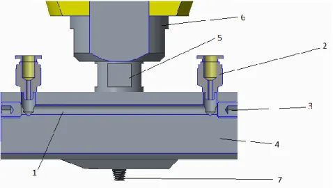 Figure 43 – A cross-section of a single cooling channel in the SSFSW tool module design 