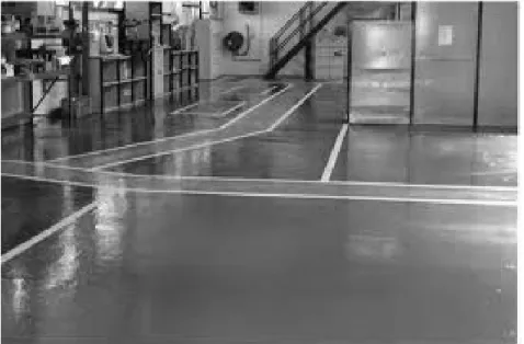 Figure 2.28:  Example of a factory floor with lines and chroma changes [39] 