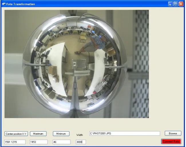 Figure 3.13  C# developed GUI utilising a transformation exe-file compiled from a  M ATLAB ®  M-file 
