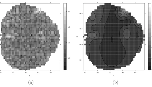 Figure 8: Results from the brain activity level data analysis. Panel (a) shows the observed data and panel (b) the model-based smooth surface.