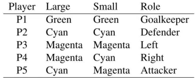 Table 3.1: Player Identification and Role
