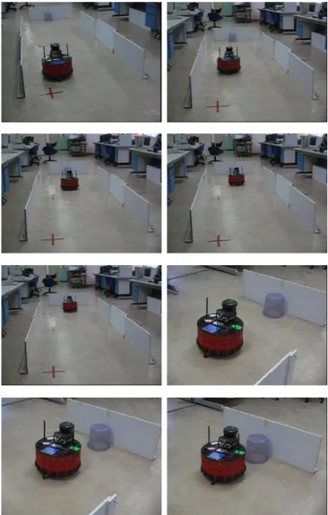 Fig. 8 Photographs of the mobile robot movement in field 6