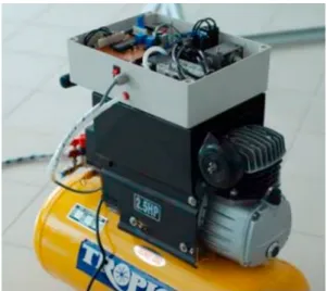 Fig. 3. Pneumatic compressor with the controller box   3. Robot subsystem 