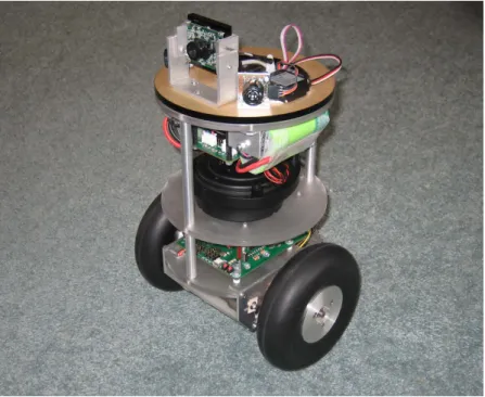 Figure 6.1: The small robot was used as intermediate step between a simulated robot and the instrumented wheelchair while evaluating the navigation software.