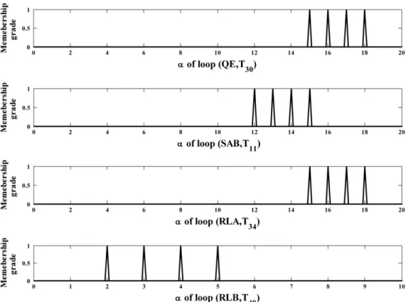 Figure 7b Different membership functions of a for all loops.