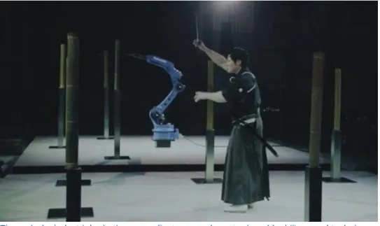 Figure 1. An industrial robotic arm replicates sword master Isao Machii's sword techniques